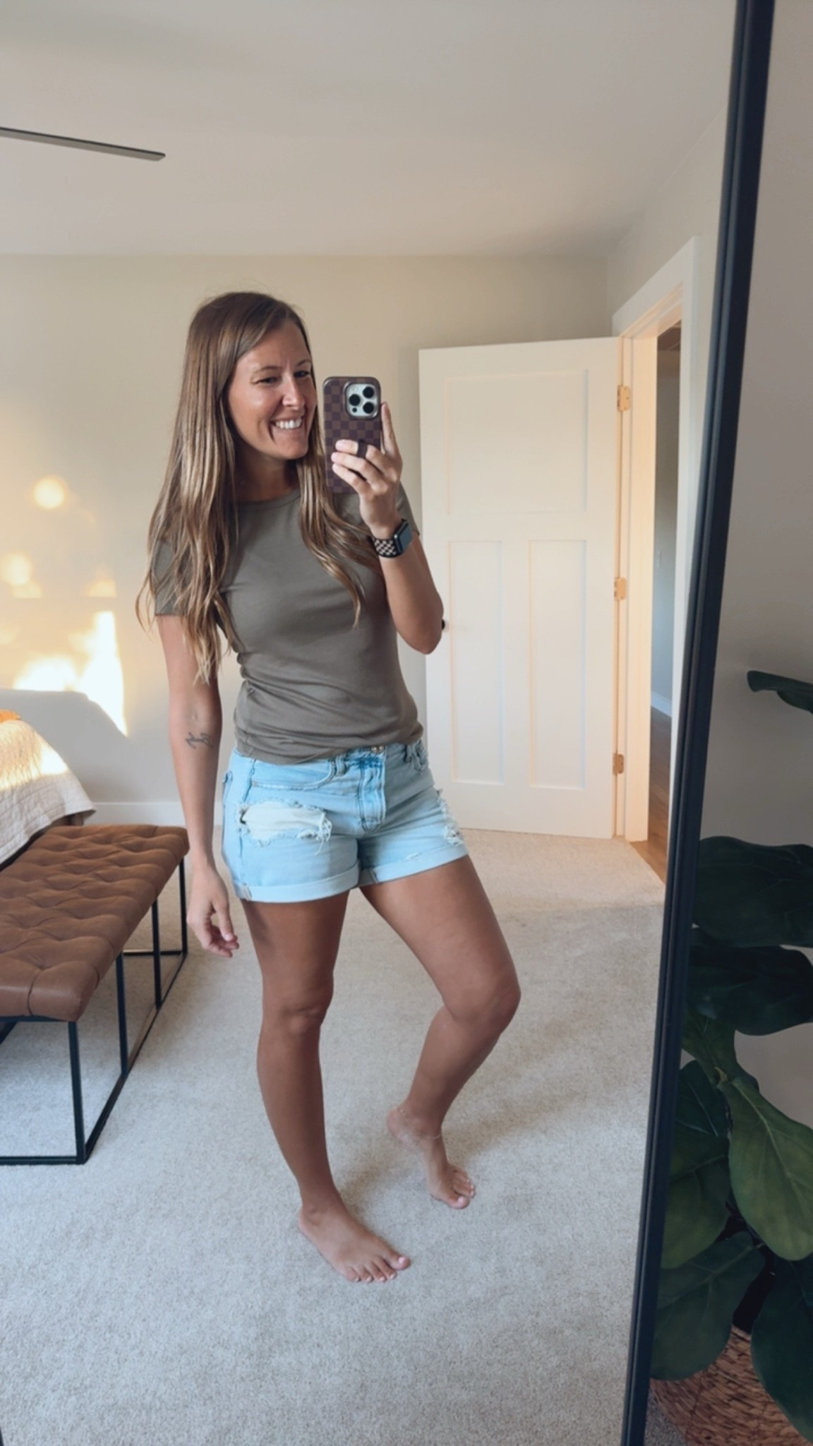 Still wearing the basic short sleeve tees on repeat! I have 5 colors for my capsule wardrobe! But, I also love the tank version!

#LTKootd #LTKmomlife