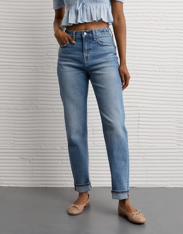 AE Stretch Super High-Waisted Ankle Straight Jean | American Eagle Outfitters (US & CA)