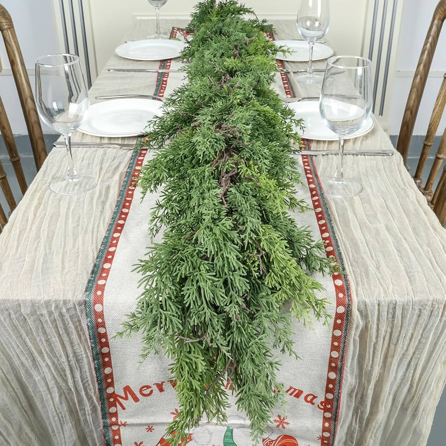 Artgar 6 Ft Christmas Garland - Cedar Garland - Cypress Garland - Real Touch Pine Garland - Garla... | Amazon (US)