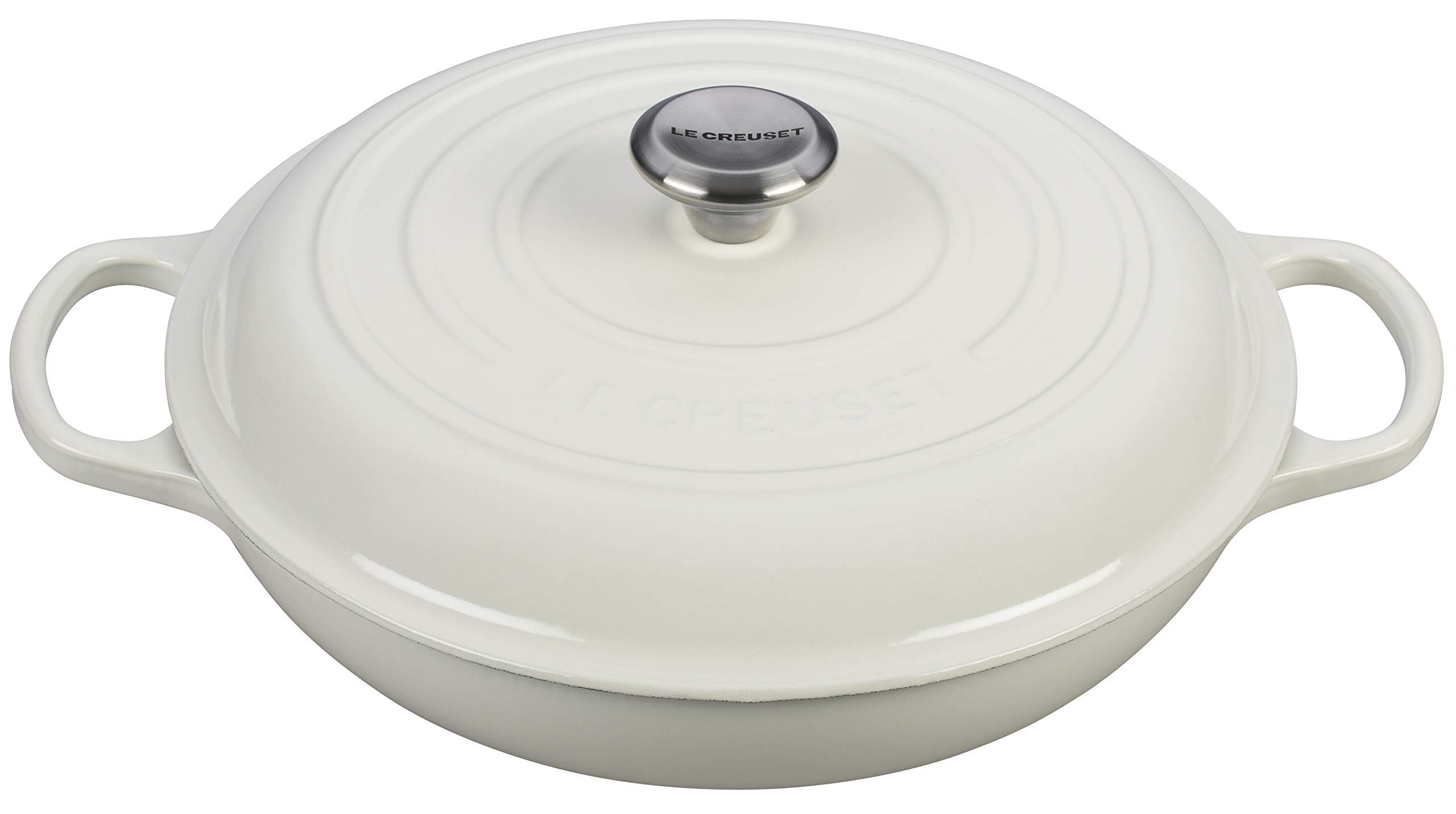 Le Creuset Enameled Cast Iron Signature Braiser, 3.5 qt., White | Amazon (US)