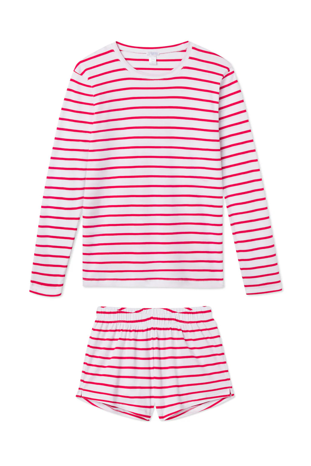 Pima Long-Short Weekend Set in Red Stripe | Lake Pajamas