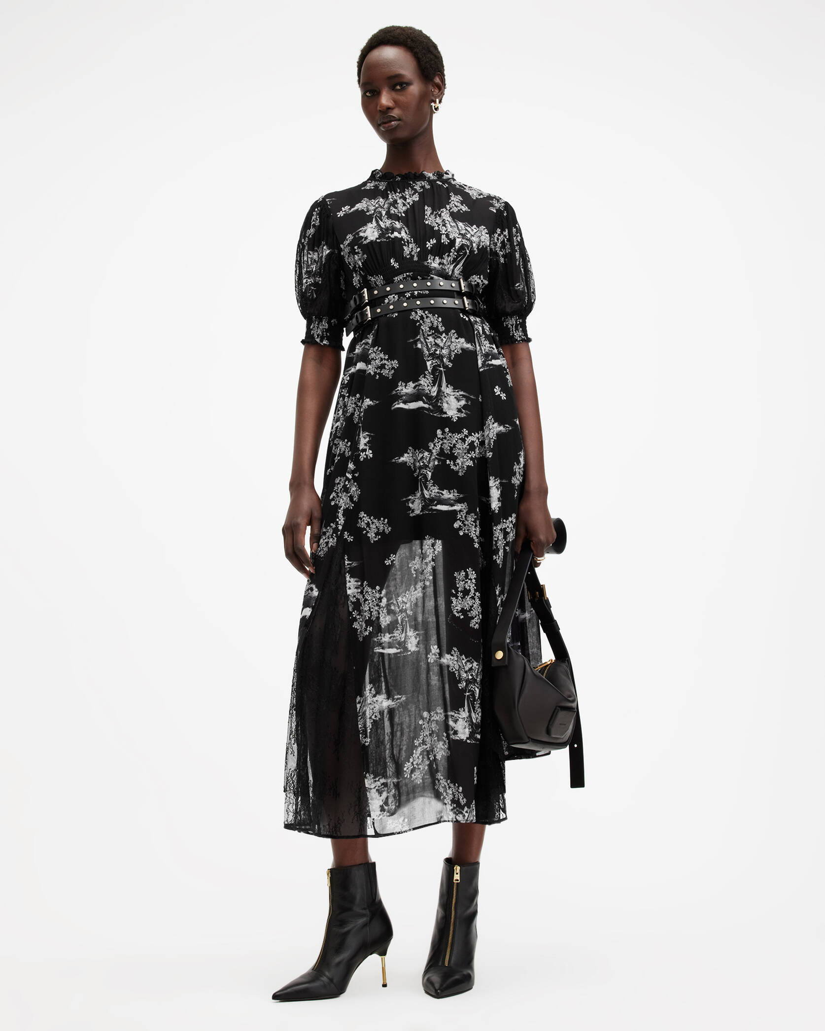 Laverna Floral Lace Trim Maxi Dress MARIA BLACK | ALLSAINTS | AllSaints UK