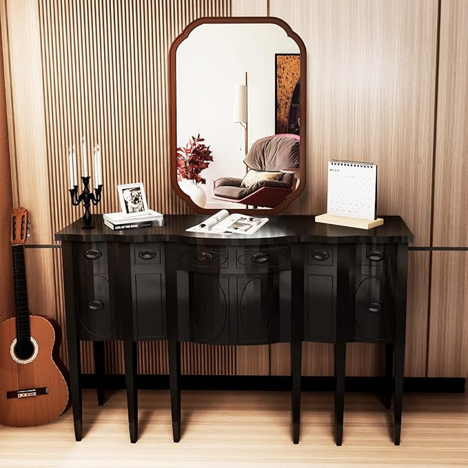 WallBeyond Wood Bathroom Mirror for Wall Mounted with Rounded Corner Wood Frame for Entryway, Liv... | Amazon (US)