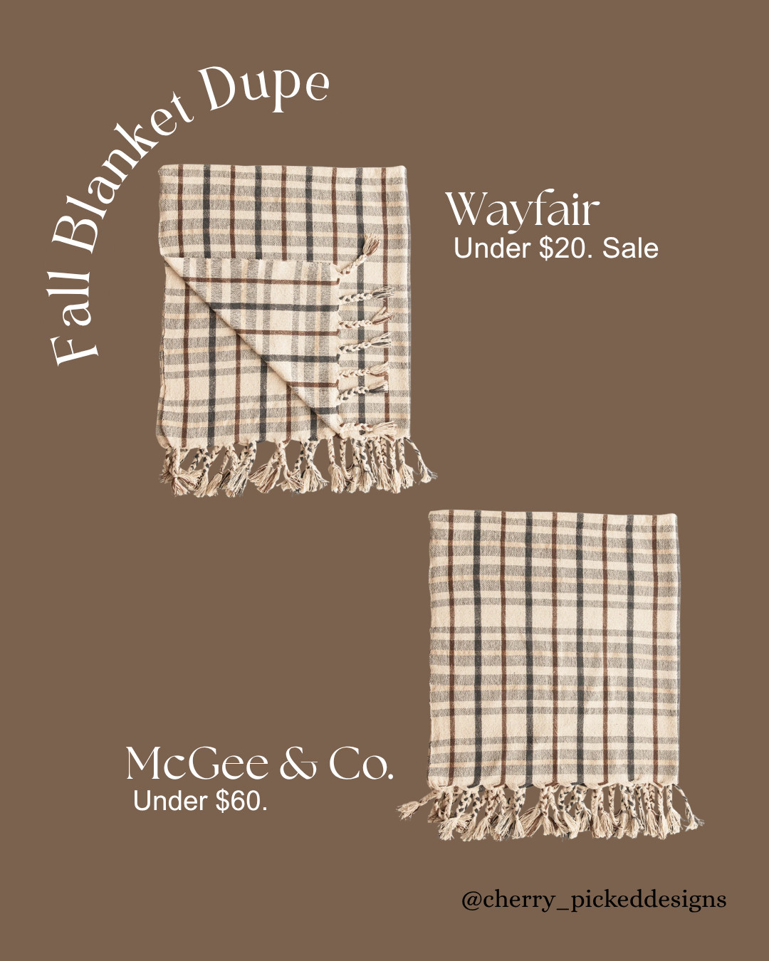 Fall cozy vibes for less! 🍂 Snagging this amazing Wayfair blanket dupe that gives off major McGee & Co. vibes without the hefty price tag. Seriously, under $20 for this fall essential? Yes, please! Link in bio to shop this incredible blanket dupe and elevate your autumn decor. 

#FallBlanket #FallDecor #BlanketDupe #WayfairFinds #DesignerLookForLess #CozyHome #FallDecorating #HomeDecorSale
#InteriorDesign #LTKDupe #MoodyHome 

 

#LTKFindsUnder50 #LTKHome #LTKSaleAlert