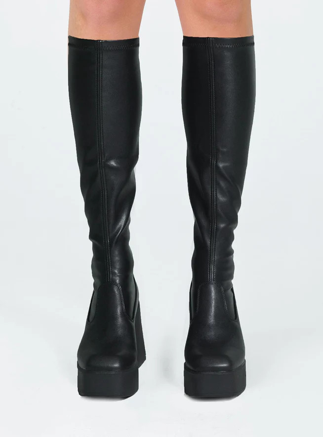 Windsor Smith BadGirls Black Stretch Sock Boots | Princess Polly US