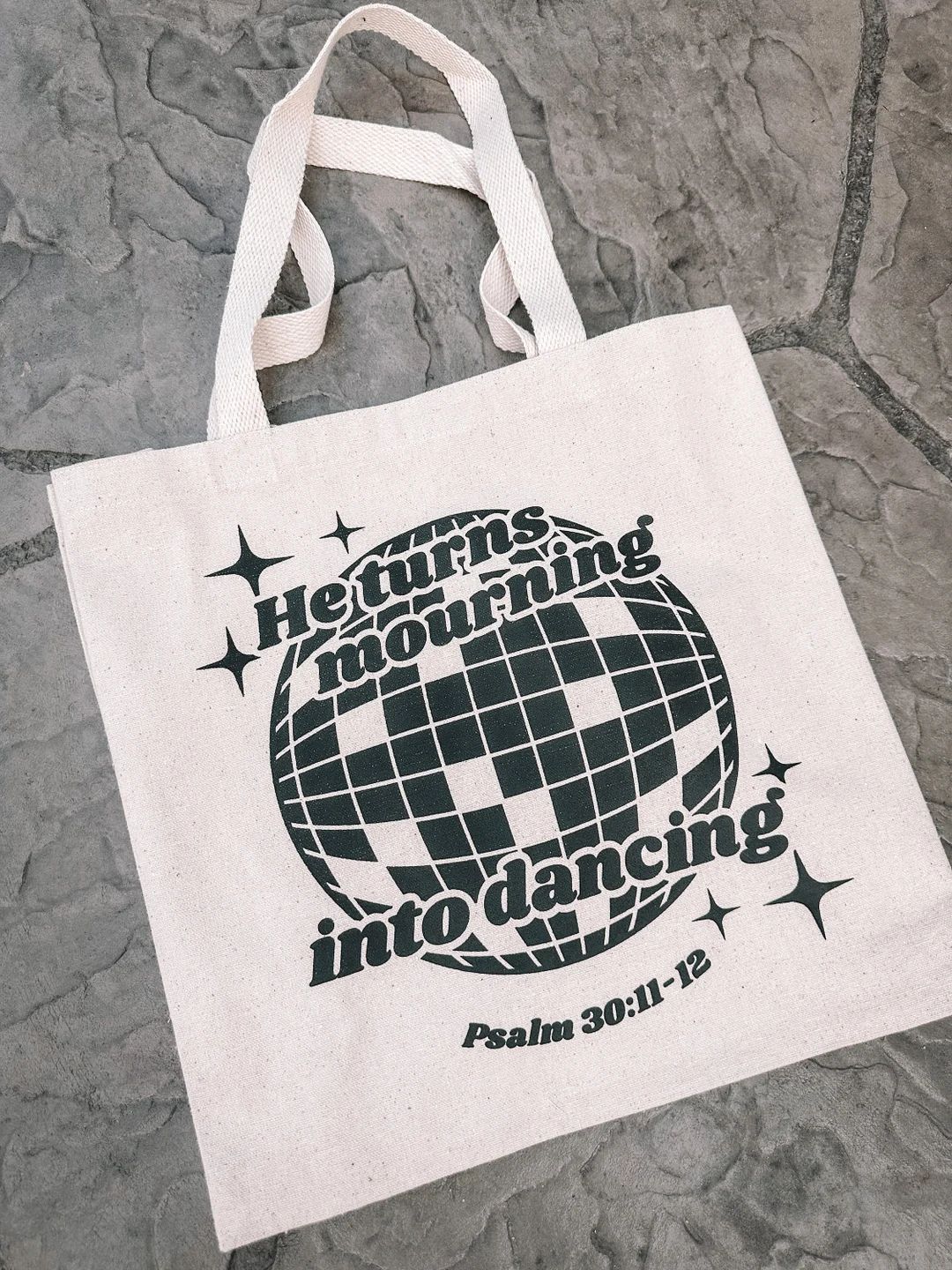 Mourning into Dancing Tote Bag || disco Tote Bag || Bible Tote Bag || Christian Tote ||  Cute Tre... | Etsy (US)
