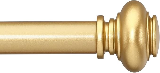 Gold Curtain Rods for Windows 48 to 84 Inches Adjustable Decorative 1 Inch Diameter Single Window... | Amazon (US)