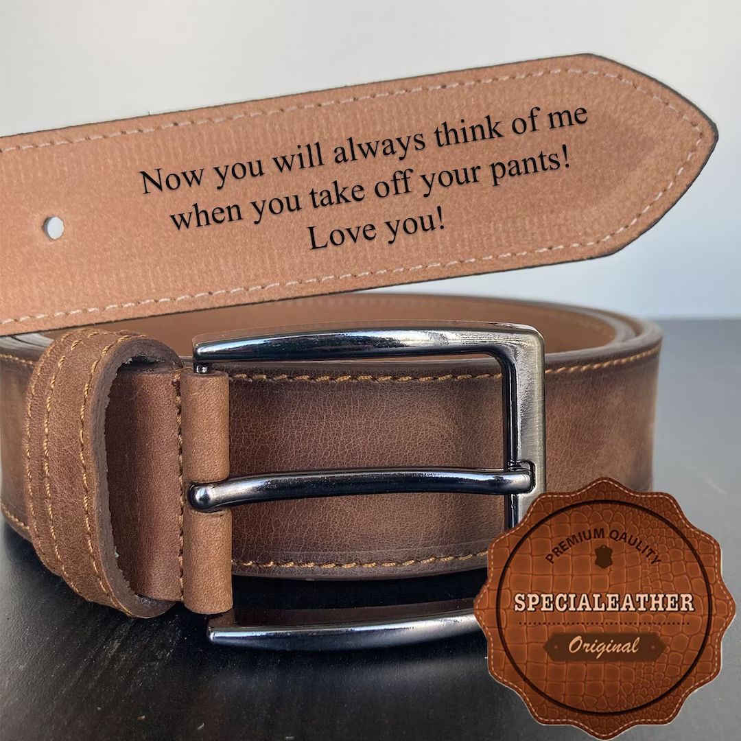 Custom Handmade Belt - Anniversary Gift - Father's Day Gift - Engraved Leather Belt -Grooms Men G... | Etsy (US)