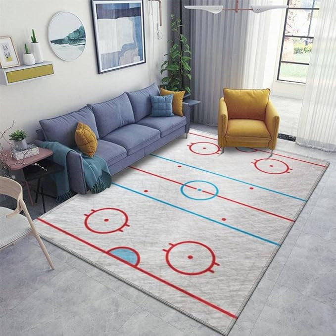 Ice Hockey Rink Hockey Rink Box 5'3"x7'9" Area Rugs Non-Slip Floor Mat Doormats Home Runner Carpe... | Amazon (US)