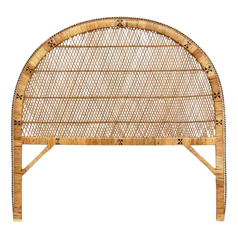 Mid-Century Modern Handcrafted Bamboo & Rattan French Riviera Headboard, 1960 | Chairish