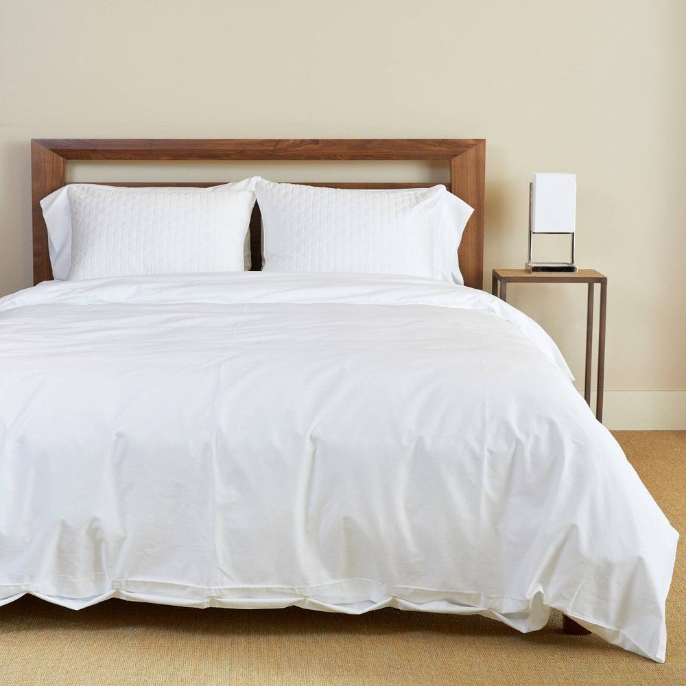 Twin Melange Viscose from Bamboo Cotton Reversible Duvet Cover White - BedVoyage | Target
