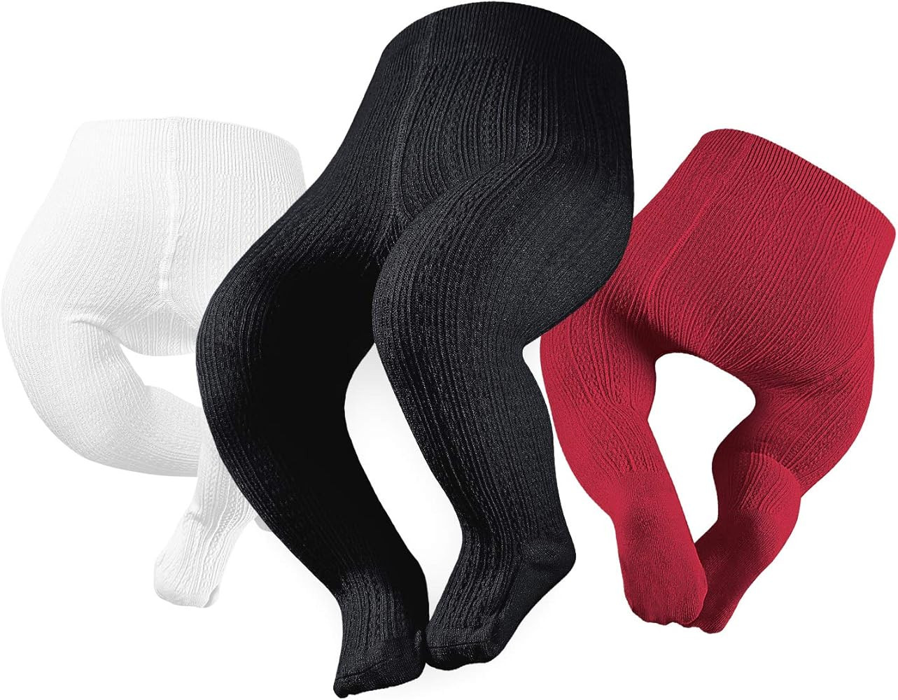 Petrass Baby Girls Cable Knitted Tights Infant Full-Footed Seamless Cotton Tights New-born Girls ... | Amazon (US)