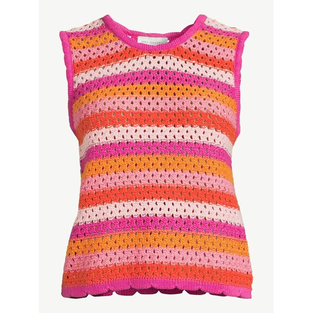Free Assembly Women's Sleeveless Crochet Sweater Top, Sizes XS-XXL | Walmart (US)