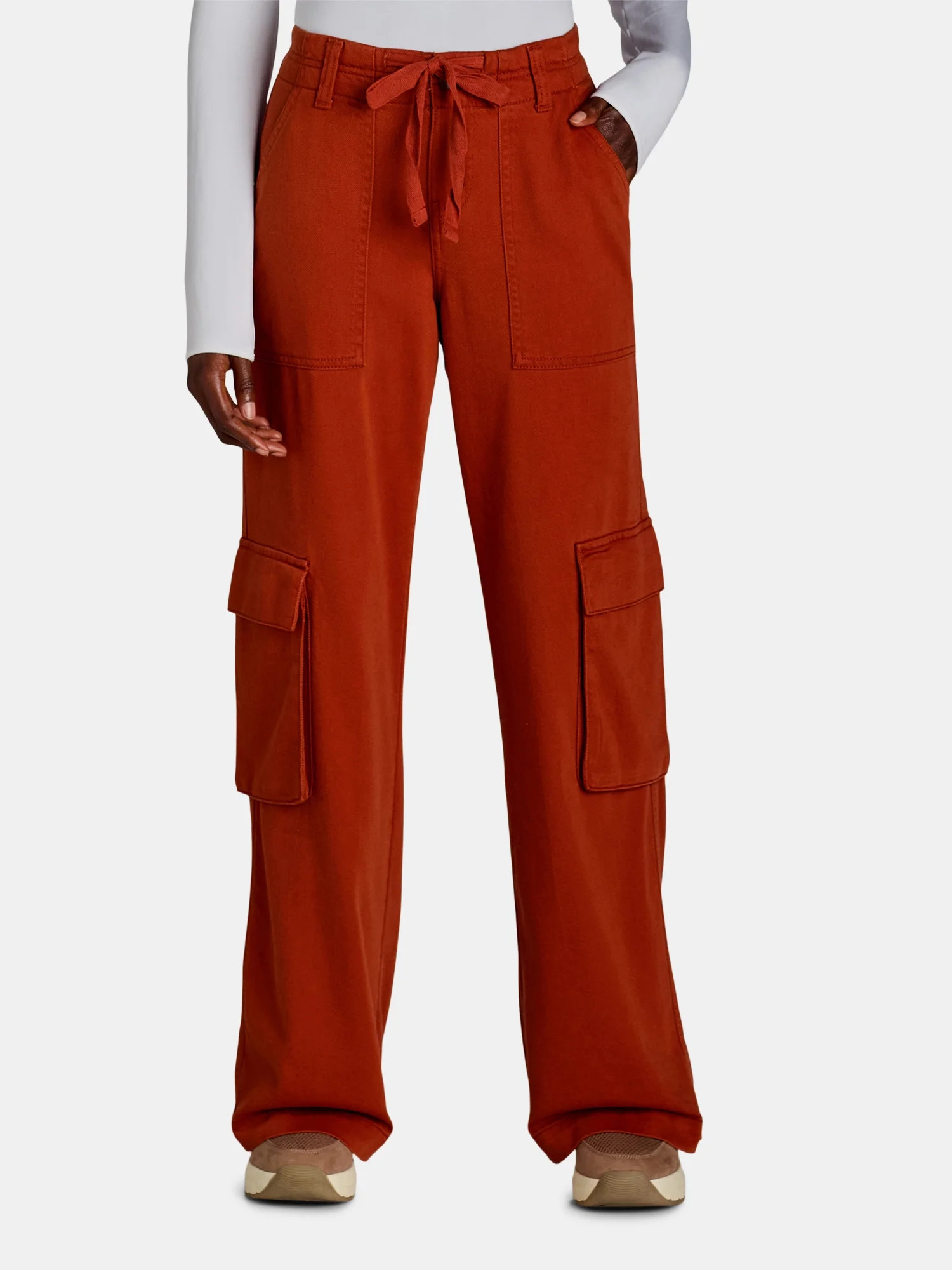 Time and Tru Women's Drawstring Cargo Pants, 29", 31", 33" Inseams, Sizes 2-20 | Walmart (US)