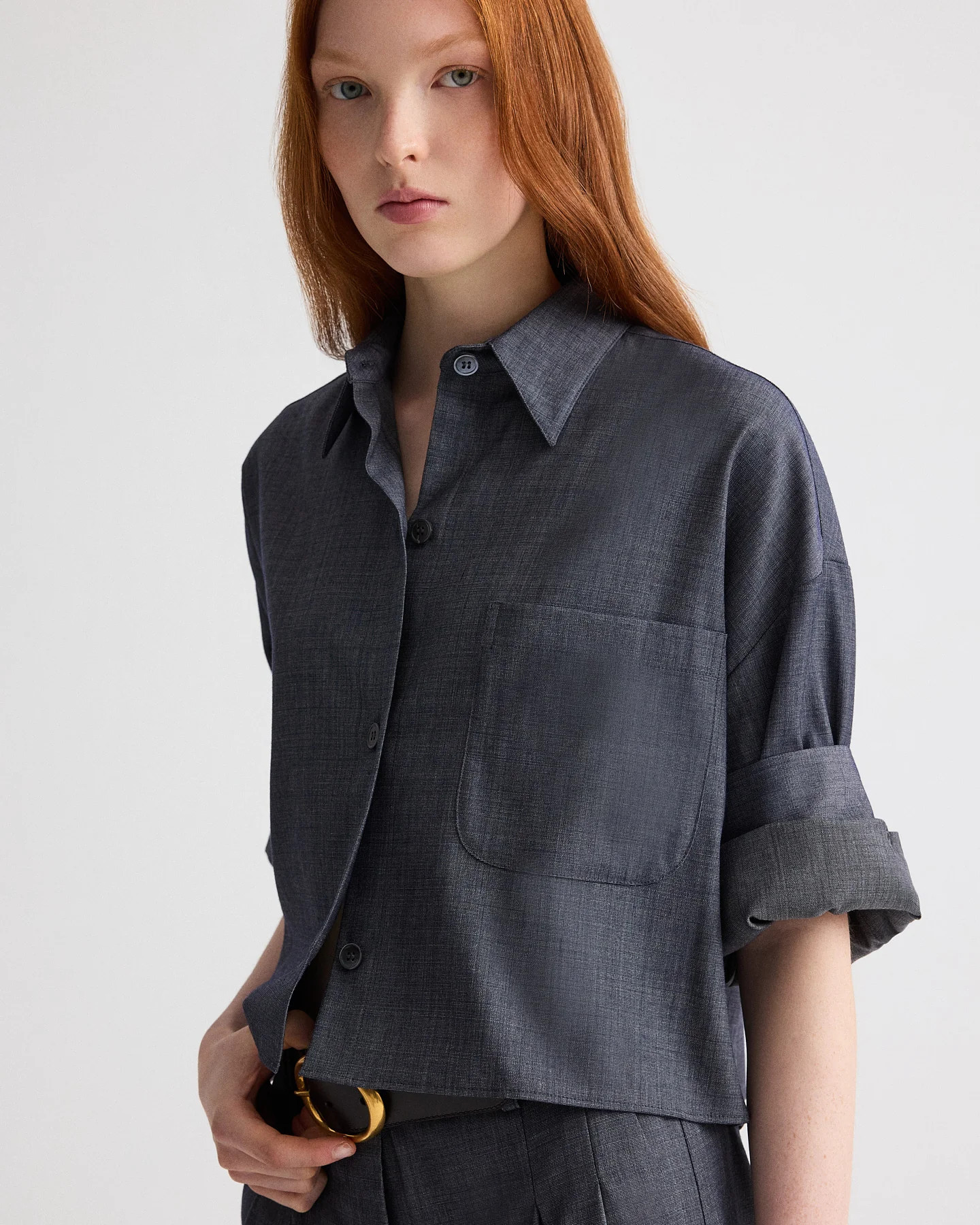 Next Ex Shirt in Lightweight Viscose Wool | TWP