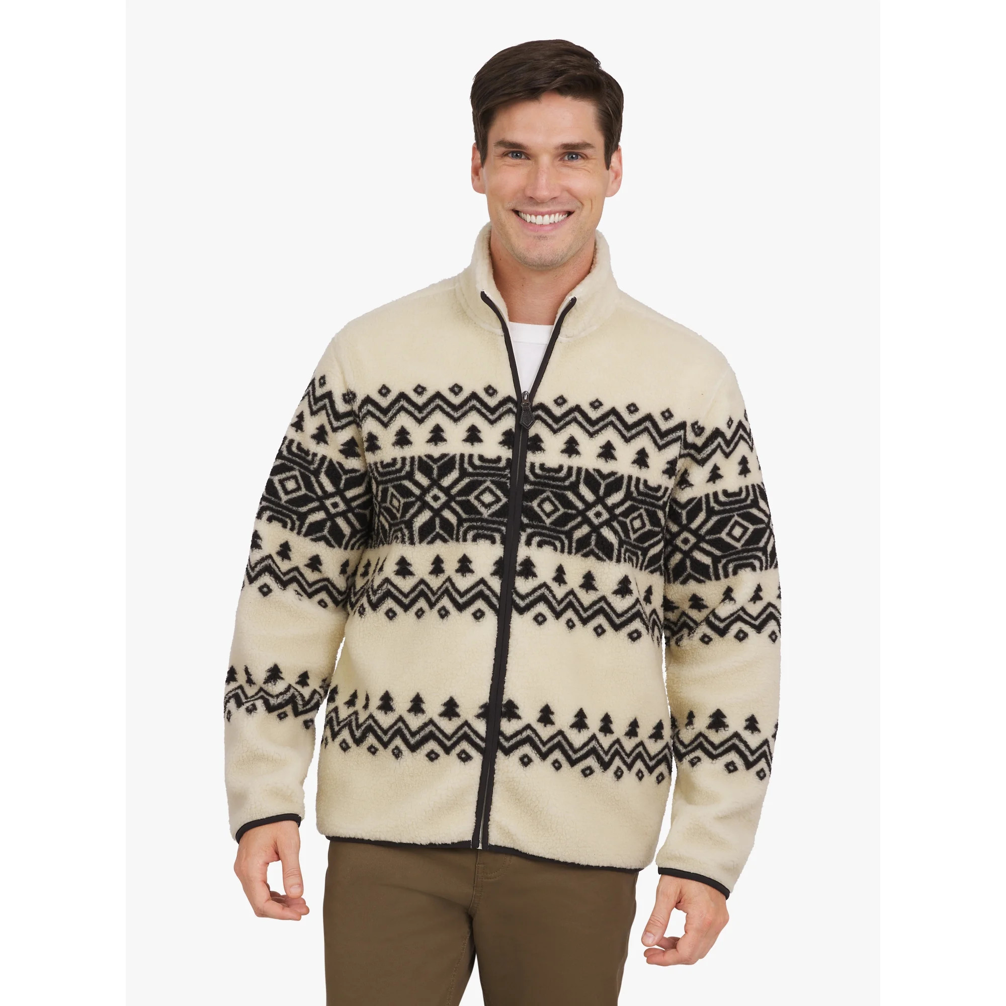 Chaps Men's & Big Men's High Pile Printed Plaid Sherpa Jacket, Sizes S-3XL | Walmart (US)