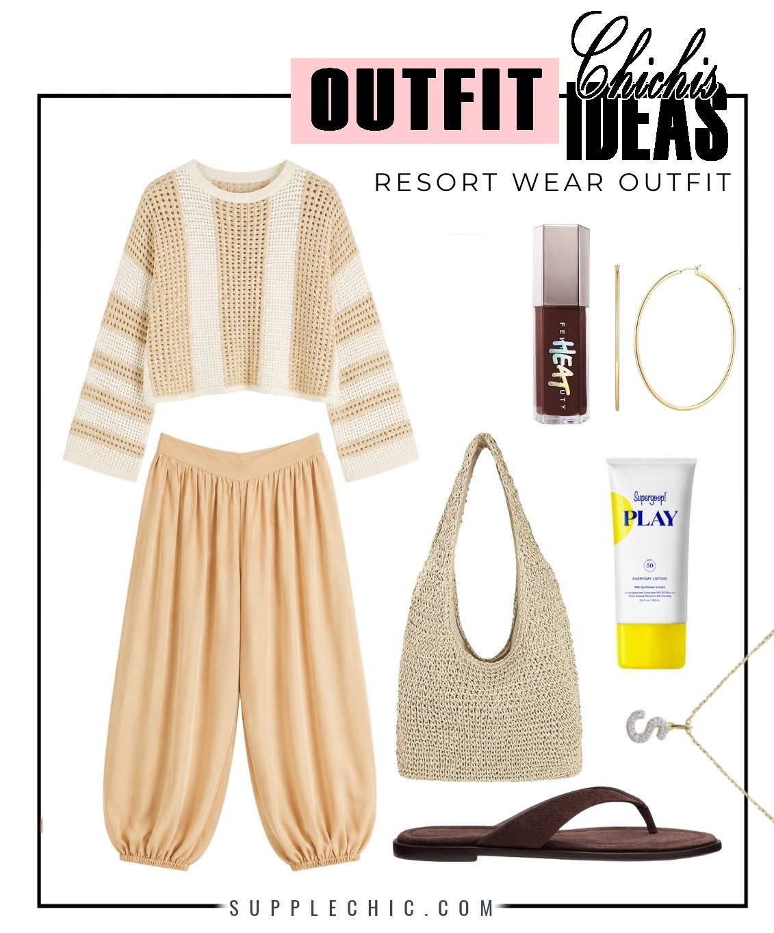 Vacation outfits don’t need to be complicated. A lightweight crochet sweater, flowy pants, woven bag, and simple sandals create that effortless resort look you can wear from beach walks to dinner by the water.   resort wear outfit, vacation outfit ideas, beach vacation outfit, crochet sweater, linen pants outfit, summer travel wardrobe, woven bag, neutral outfit, tropical vacation style, summer fashion

#LTKootd #LTKSeasonal #LTKMidsize