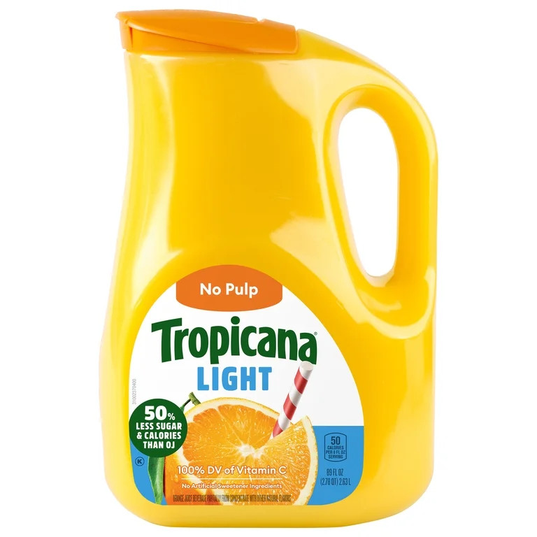 Tropicana 89oz Light Orange Juice, No Pulp | Walmart (US)
