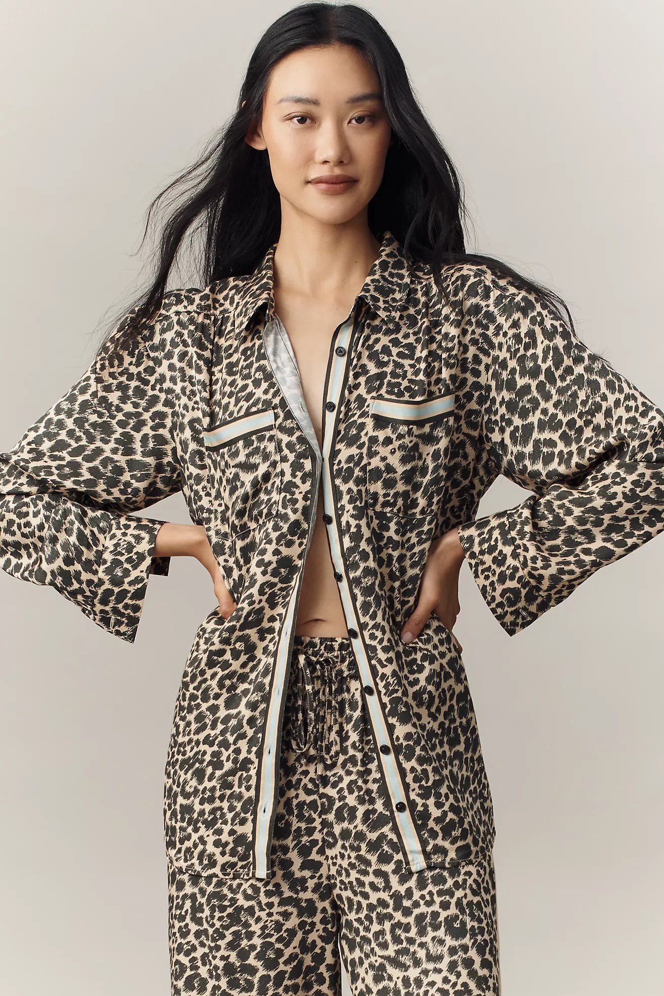 Maeve Silky Shirt Blouse | Anthropologie (US)