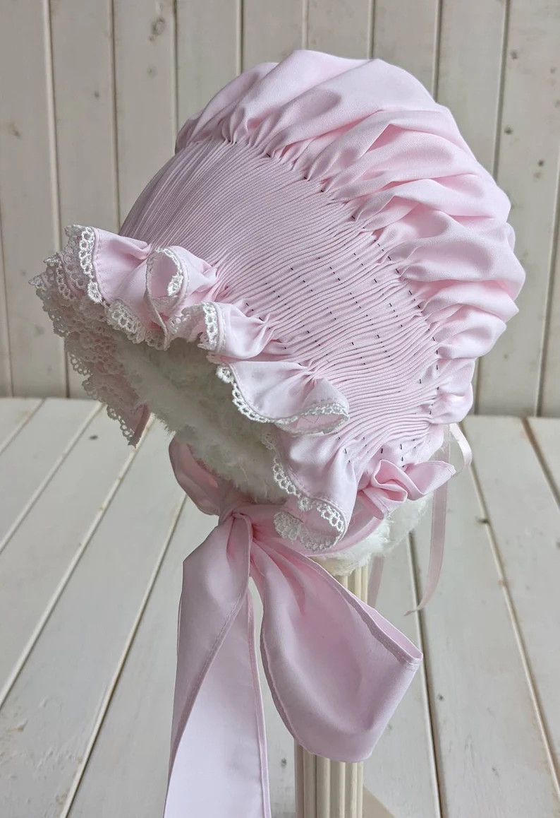 Baby bonnet.  Ready to smock bonnet.  Pre-pleated bonnet.  Learn to smock. | Etsy (Global)