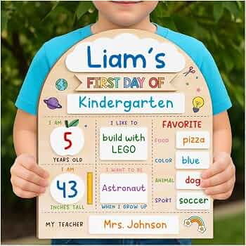 My First Day of School Sign 12"x10", First and Last Day of School Board with Marker, Reusable Bac... | Amazon (US)
