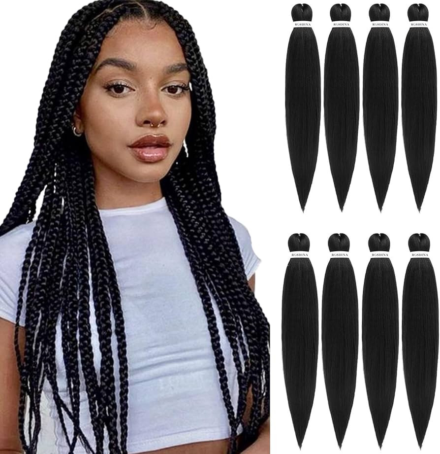 ROSDINA Pre-Stretched Braiding Hair - 28 Inch Natural Hair Extension Braiding Hair Pre-Stretched ... | Amazon (US)