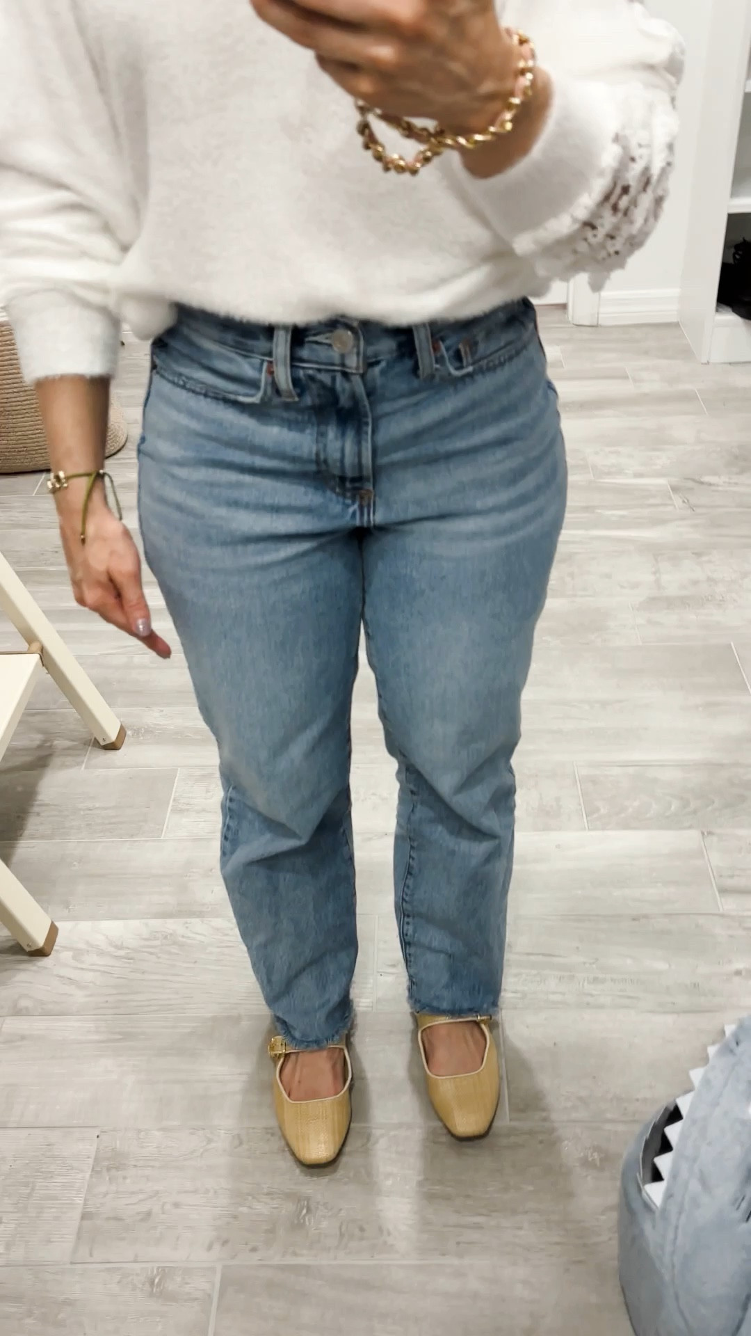 $60 Riged denim jeans, they don’t stretch out after one wear. This is day two. Best of all they come in petite lengths, I’m 4’10” wearing the 26” option.

#LTKPetite #LTKootd #LTKOver40