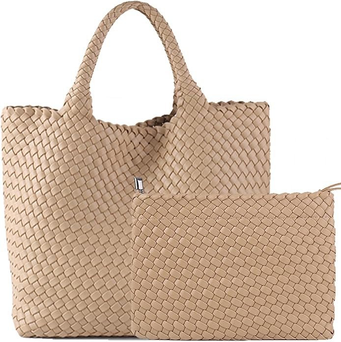 Fashion Woven Bag Shopper Bag Travel Handbags and Purses Women Tote Bag Large Capacity Shoulder B... | Amazon (US)