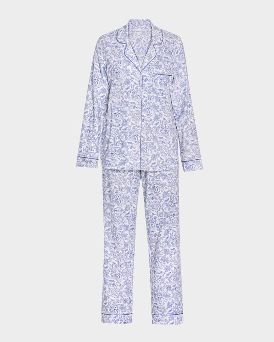 BedHead Pajamas Striped Floral-Print Pajama Set | Neiman Marcus