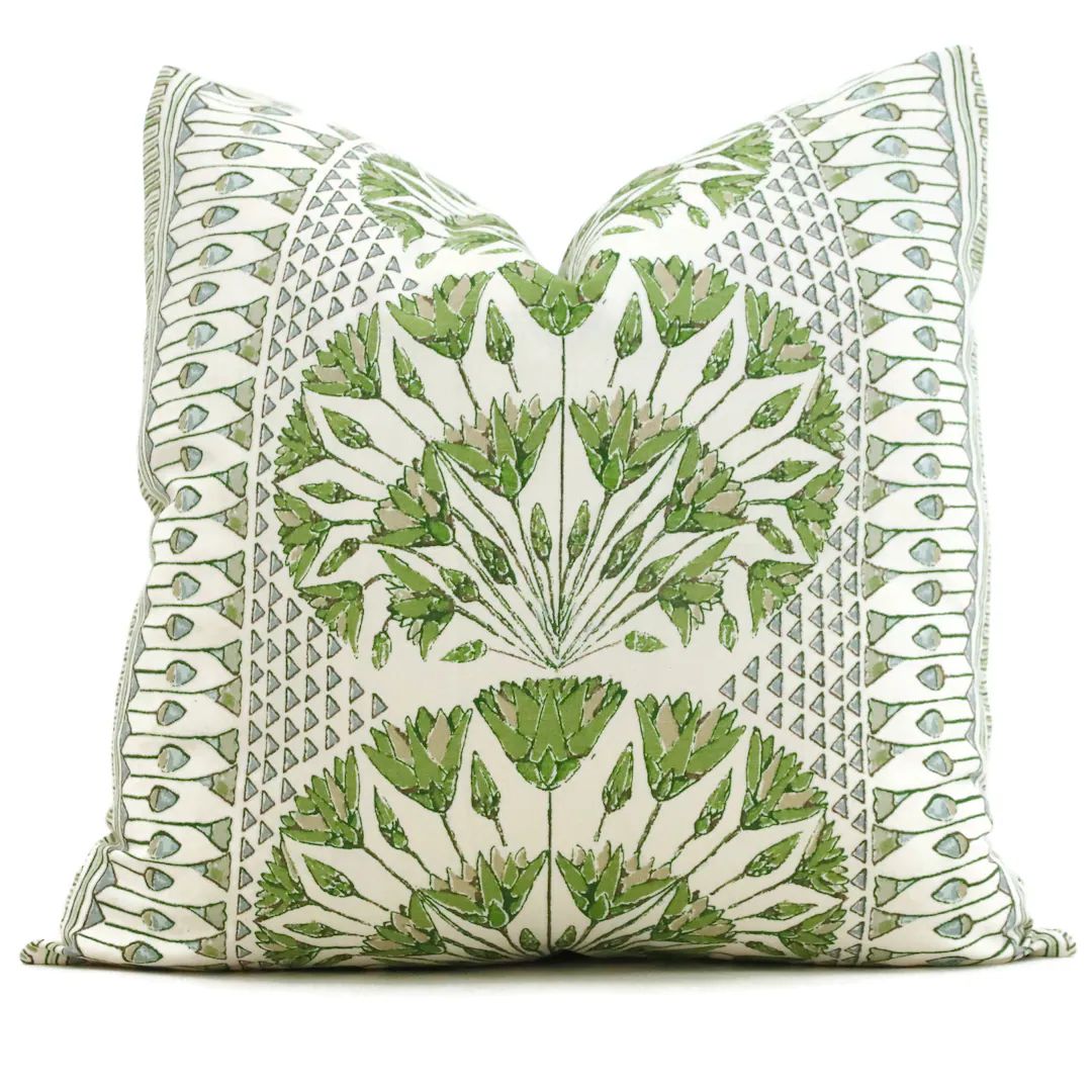 Anna French Cairo Green Decorative Pillow Cover 18x18, 20x20, 22x22, Eurosham or Lumbar Thibaut C... | Etsy (US)