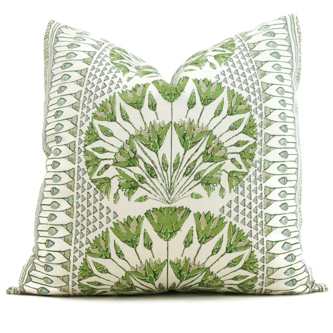 Anna French Cairo Green Decorative Pillow Cover 18x18, 20x20, 22x22, Eurosham or Lumbar Thibaut C... | Etsy (US)