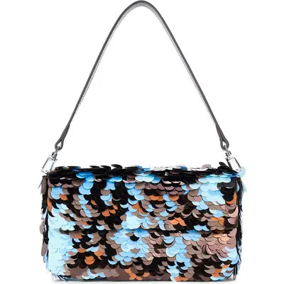 STAUD Timmy Sequin Shoulder Bag in Cacao at Nordstrom | Nordstrom