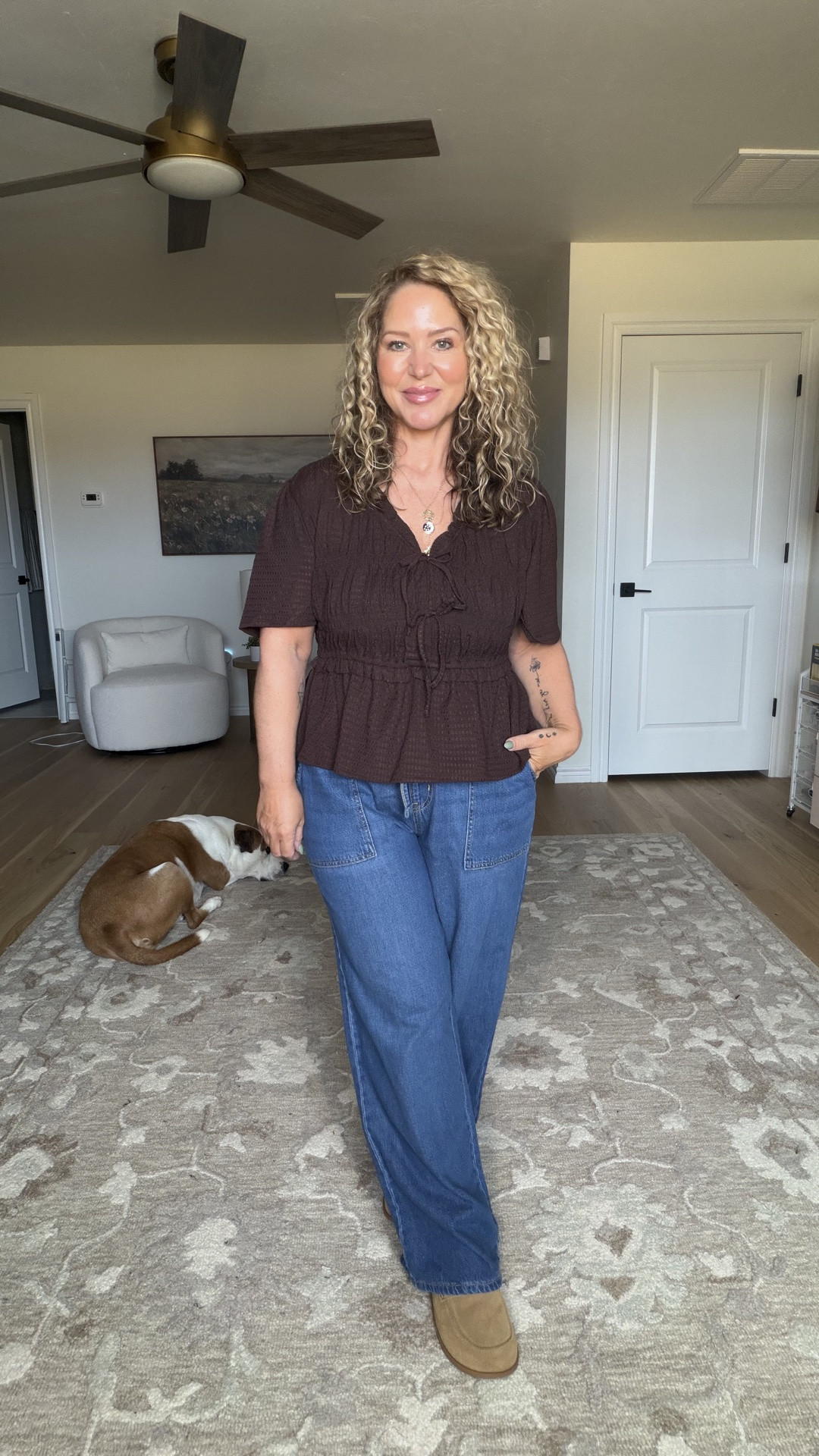 Top and jeans size large. (Prefer a medium in both)
@walmartstyle
#walmartpartner

#LTKMidsize #LTKPetite #LTKOver40