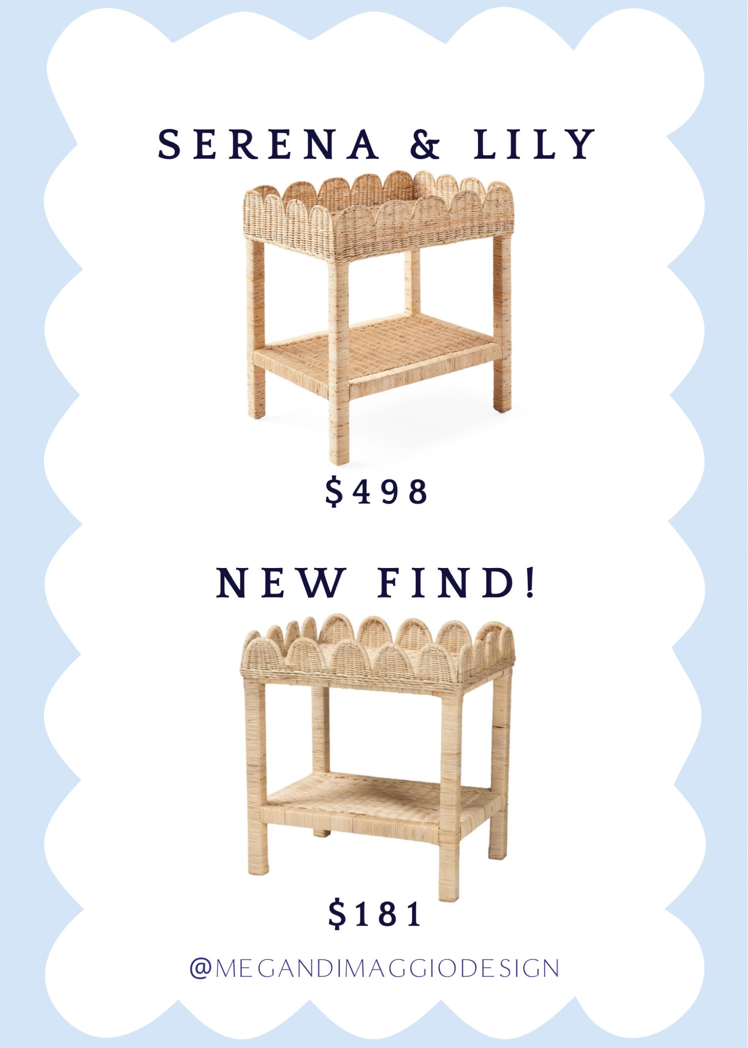 Brand new wicker scalloped side table find from Walmart!! Snag this Serena & Lily look for less for under $200!

#LTKfamily #LTKsalealert #LTKhome
