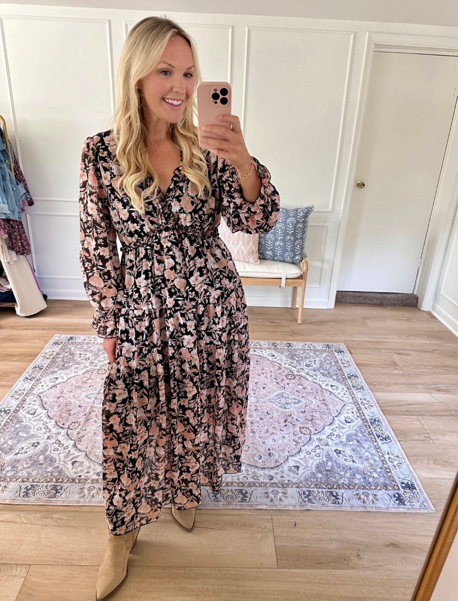 Fall family photos dress / family photos / bump friendly / long sleeve maxi dress / fall outfit / date night outfit 

#LTKBump #LTKMidsize #LTKSeasonal