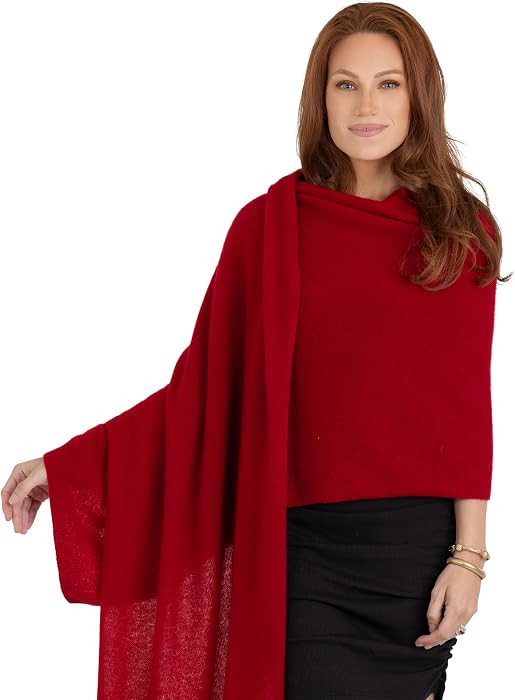 Luxury 100% Cashmere Wrap Soft Scarf Stole Knitted Shawl for Women Travel | Amazon (US)