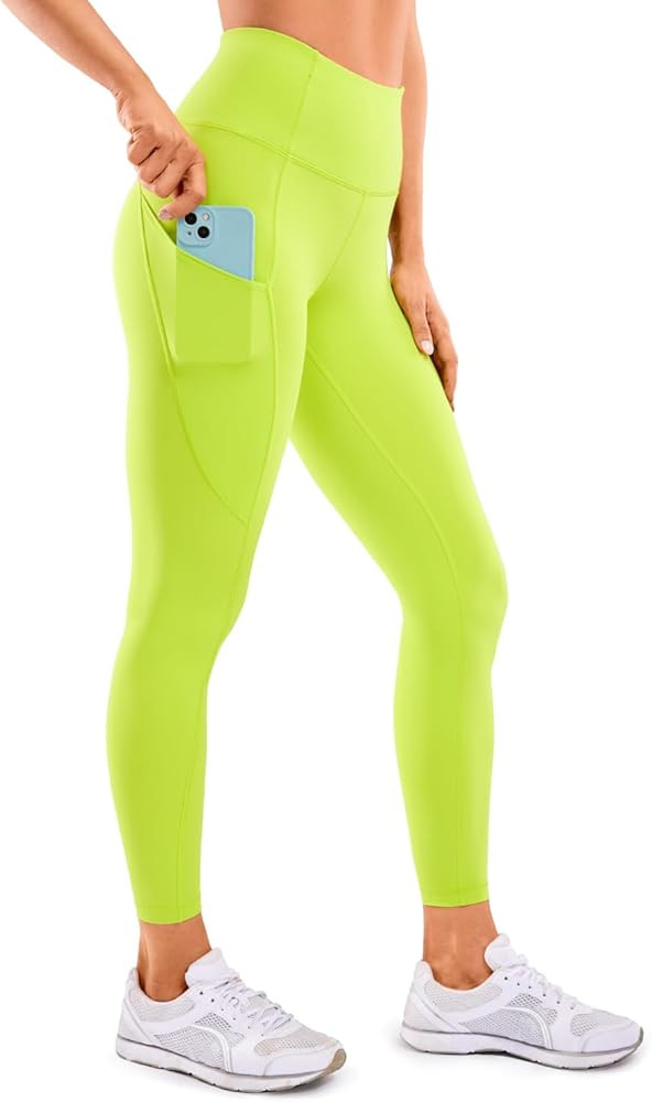 CRZ YOGA Women's Naked Feeling Workout Leggings 25 Inches - High Waisted Yoga Pants with Side Poc... | Amazon (US)