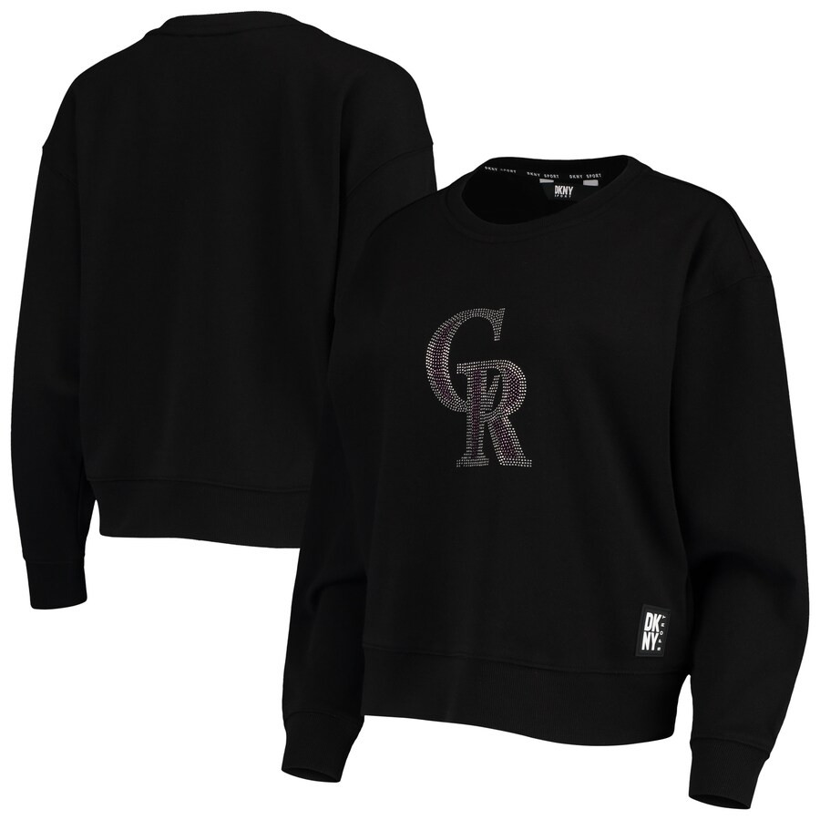 Colorado Rockies DKNY Sport Women's Carrie Pullover Sweatshirt - Black | Fanatics