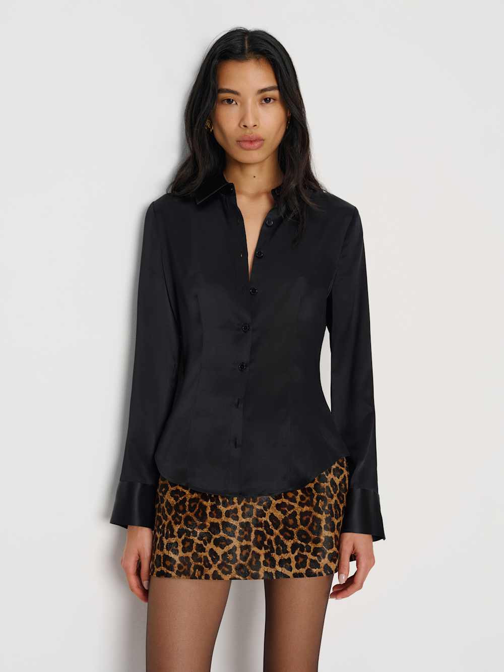 Raya Fitted Silk Shirt | Reformation (Global)