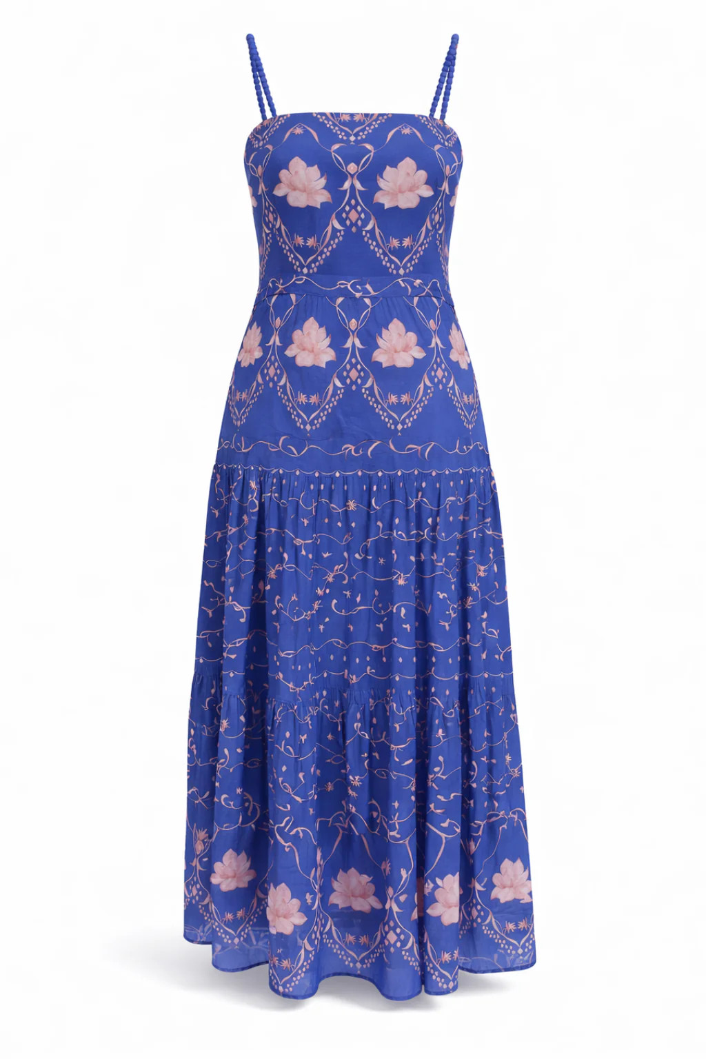 Asher Sea Petal Blue Floral Midi Dress | Anna Cate Collection