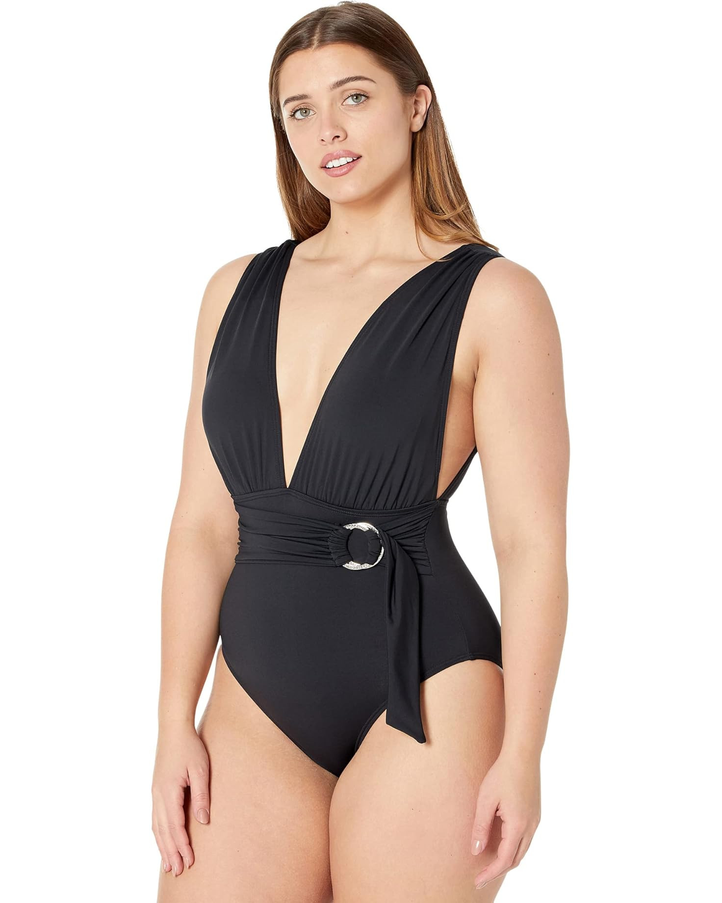 Essentials Surplice Plunge One-Piece | Zappos