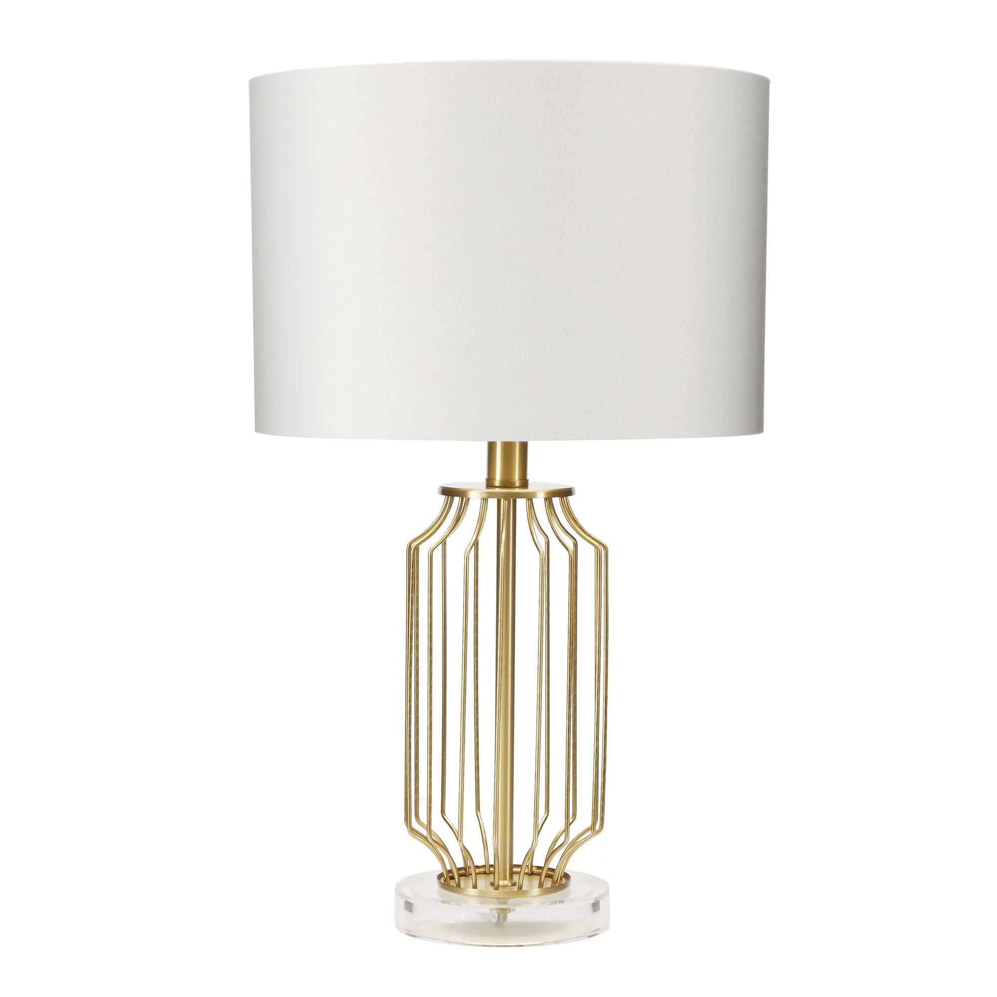 Better Homes & Gardens Metal Cage Table Lamp, Brushed Brass Finish, CFL Bulb Included | Walmart (US)