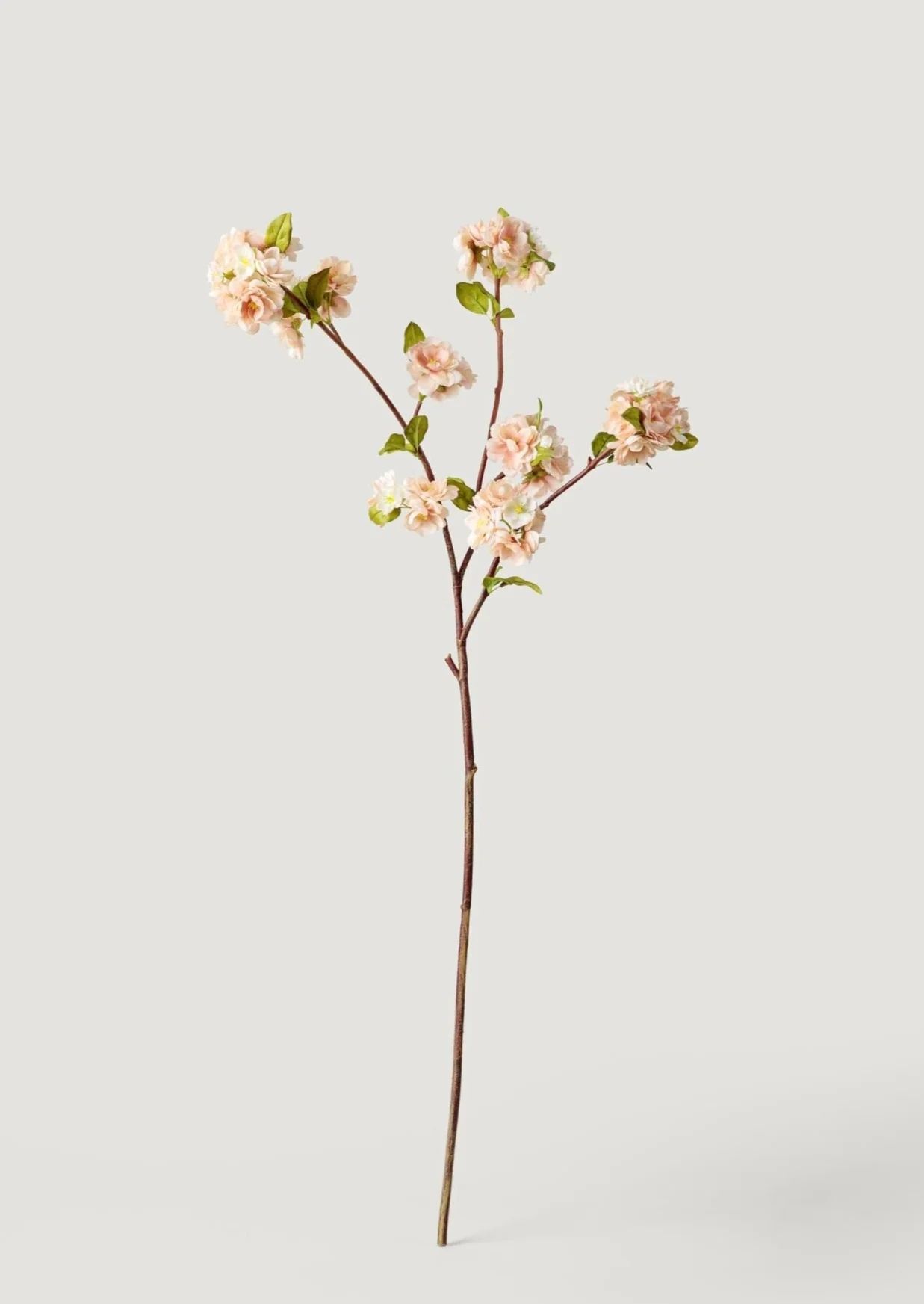 Cream Linen Faux Peach Blossom Branch - 41" | Afloral