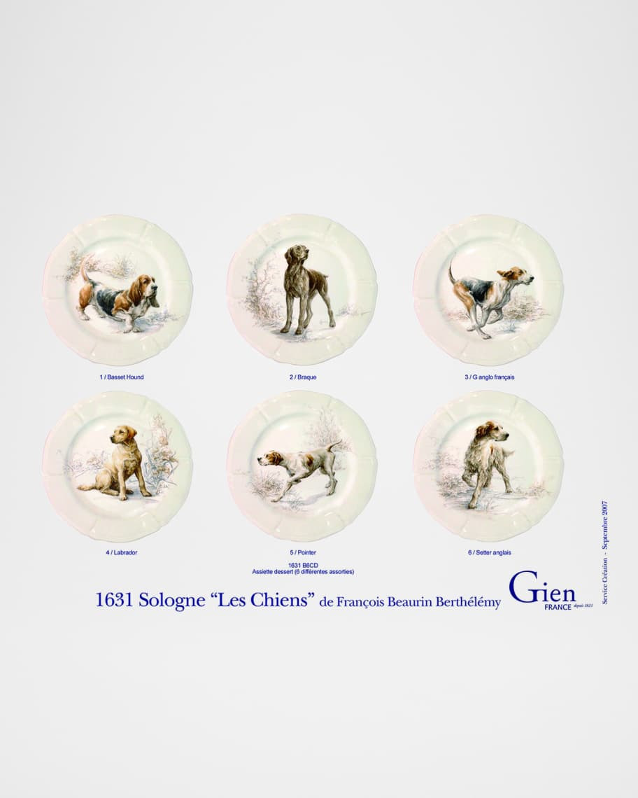 Gien Sologne Assorted Dessert Plates, Set of 6 | Neiman Marcus