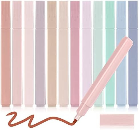 12 Pieces Aesthetic Highlighters Bible Highlighters and Pens No Bleed with Chisel Tip Pastel Mark... | Amazon (US)