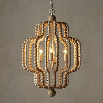 This eye-catching chandelier features wooden beads, abaca rope accents and two-tone gmelina beadi... | Frontgate