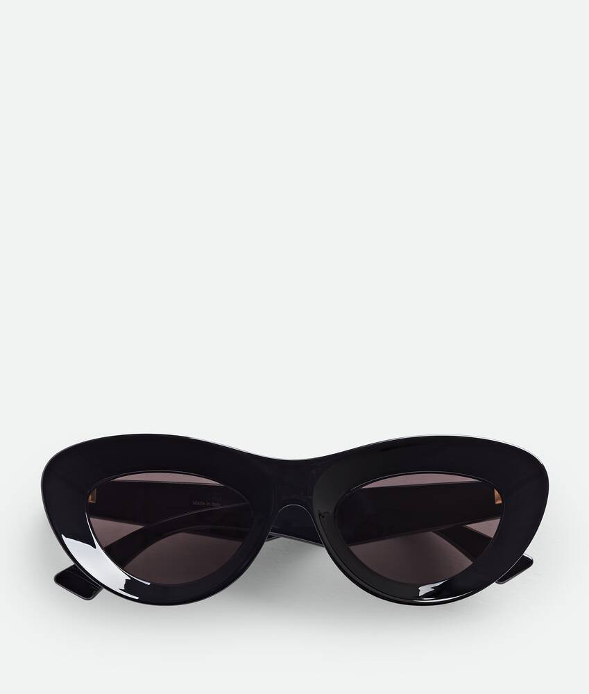 Bottega Veneta® Sharp Cat Eye Sunglasses in Black/grey. Shop online now. | Bottega Veneta