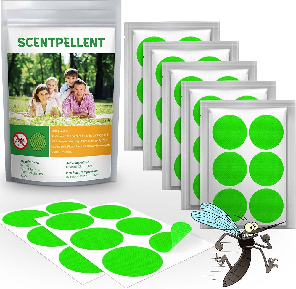 Scentpellent 150 Pack Mosquito Stickers for Kids and Adults, Deet Free Natural Citronella Mosquit... | Amazon (US)