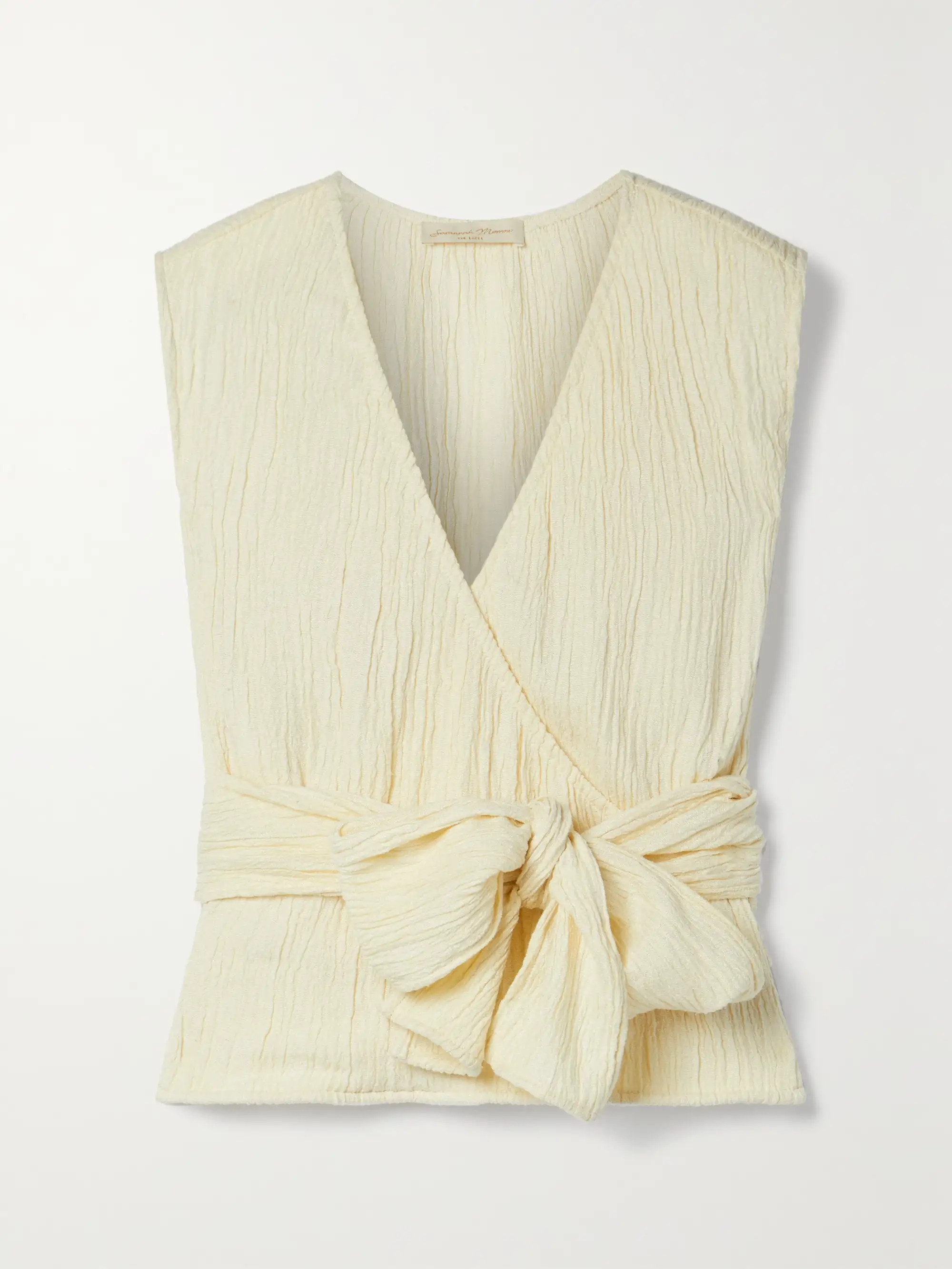 Conga wrap-effect crinkled peace silk and bamboo-blend top | NET-A-PORTER (US)