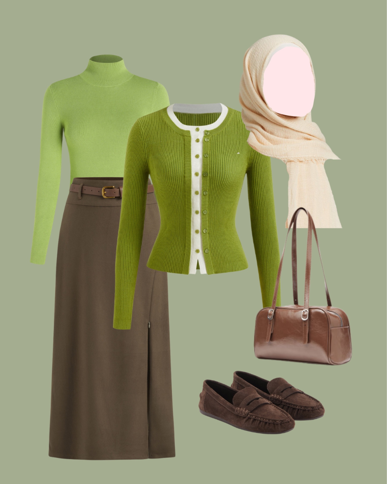 Cardigan outfit for fall style with brown maxi skirt